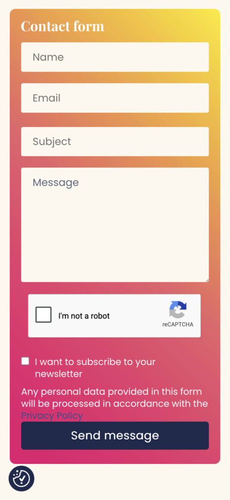 Screenshot from the Money Psychologist website showing the newsletter sign-up form