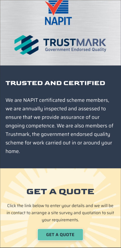 Mobile screenshot from the Brightleaf Renewables website showing the Home page