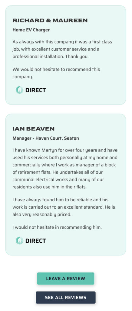 Mobile screenshot from the Brightleaf Renewables website showing the Reviews section