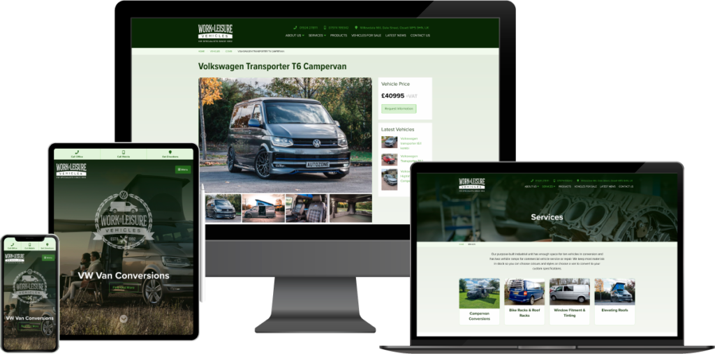 A mockup showing creative website design displayed on various devices